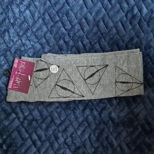 Harry Potter Over The Knee Grey Deathly Hallows Socks, New With Tags